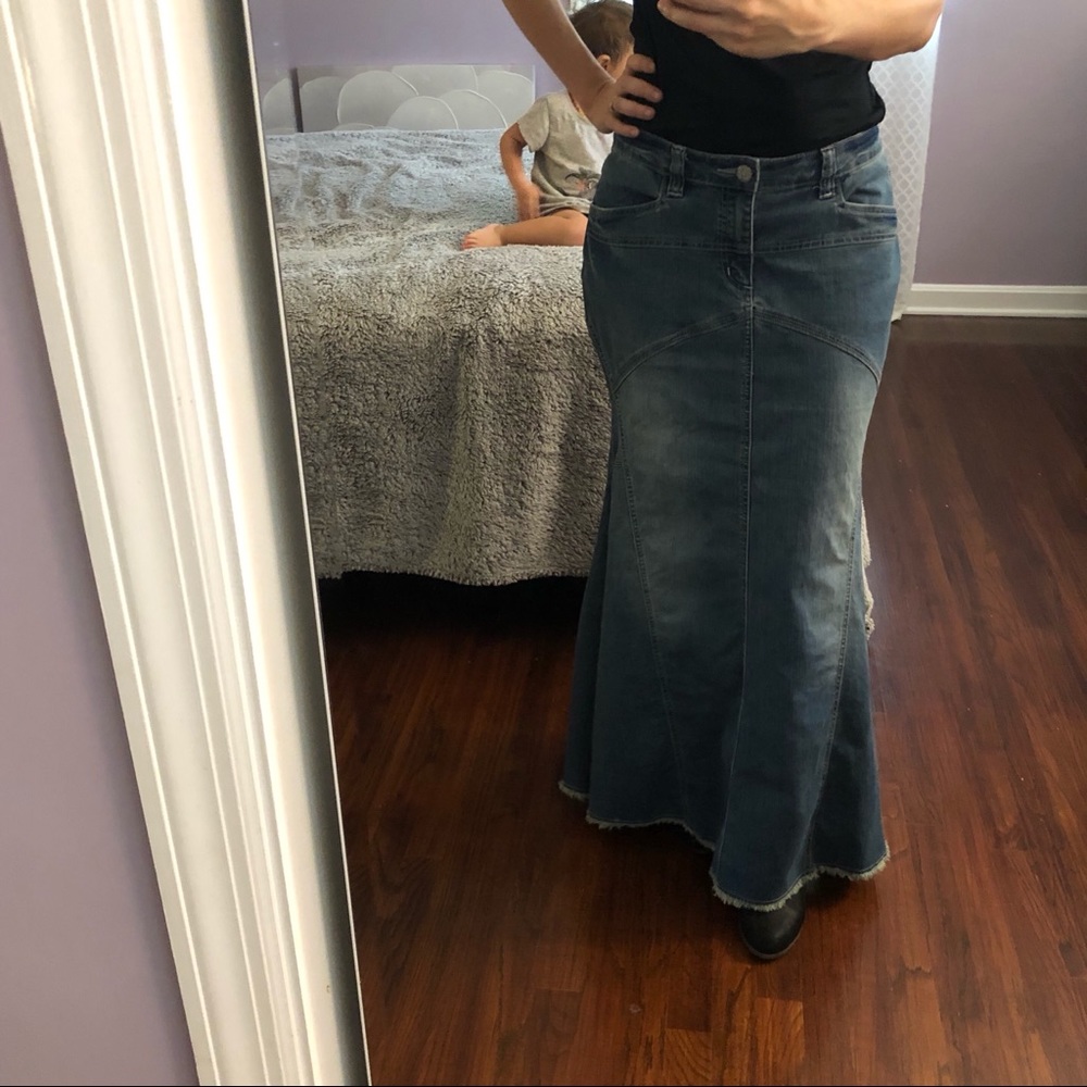 Style J Vintage look Denim Mermaid skirt long